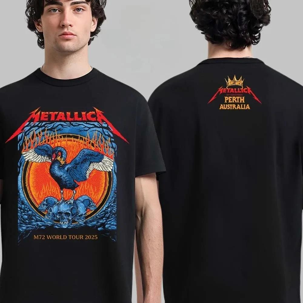 Metallica M72 World Tour Graphic Print T-shirt Returns in Europe 2026 Schedule Tour Unisex T-Shirt High-end Oversized Cotton Tee