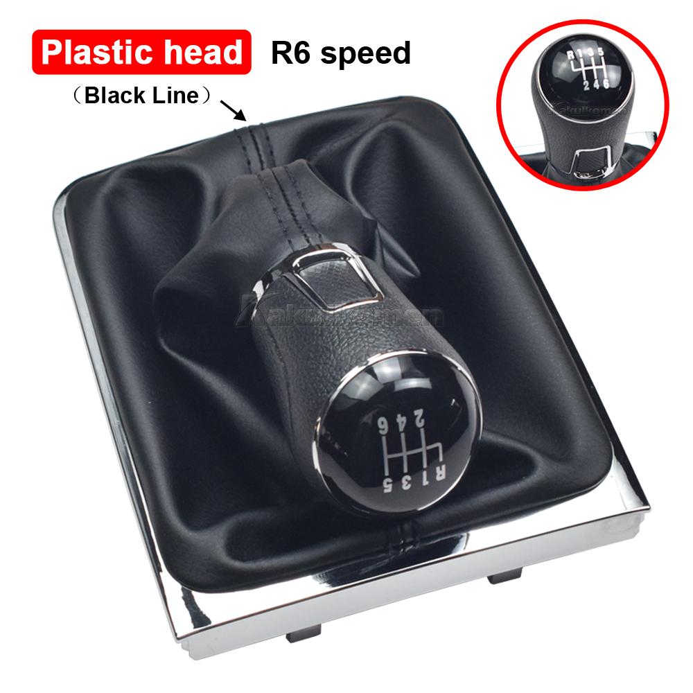 New Durable Car-Styling 5 / 6 Speed Gear Stick Lever Shift Knob With PU Leather Boot For VW Passat B7 2011 2012 2013 2014 2015