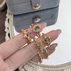 Medieval Vintage Retro Colored Treasure Zir*****Pen Ring Stacked Wearing Temperament Niche Design Light Luxury Index Finger Ring Women