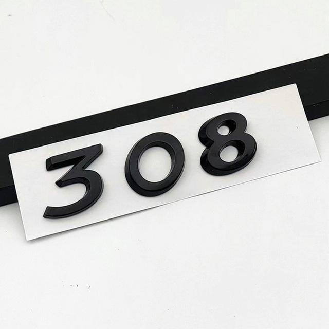 3d ABS Chrome Black Logo 308 Letters Car Trunk Emblem Badge For 308 SW CC Adhesive Number Sticker Accessories