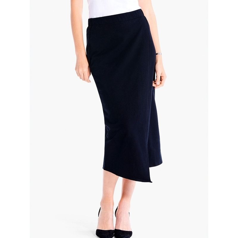

Terry Cotton Black Median to Long Skirt Commute Leisure A- Shaped Skirt 24 Autumn New Arrival Fashion Plus Size Female Easiest for Match 833