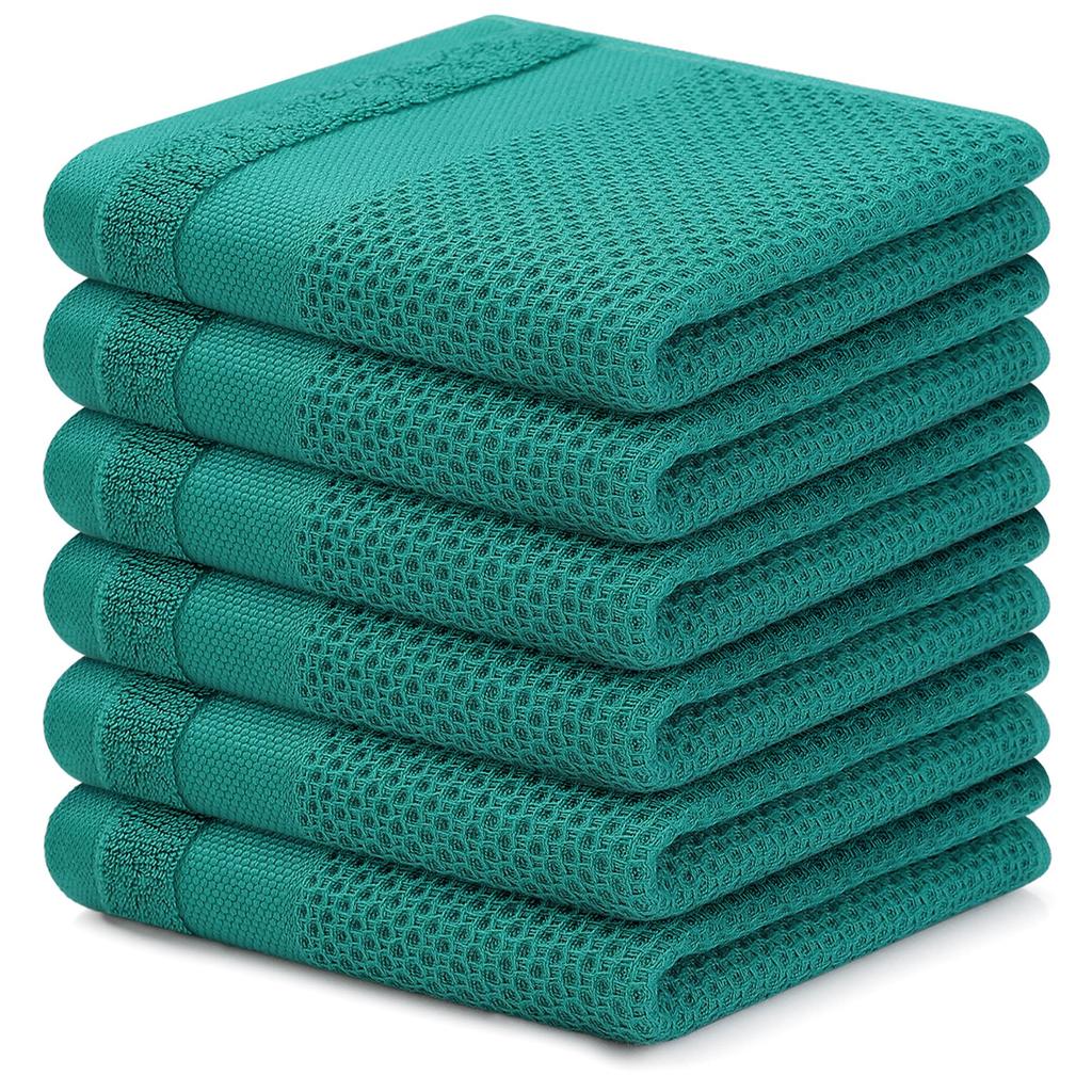 Olanly Kitchen Cotton Towels Honeycomb Breathable 100% Cotton Dish Cloths Reusable Absorbent Household Washable Cleaning Cloths