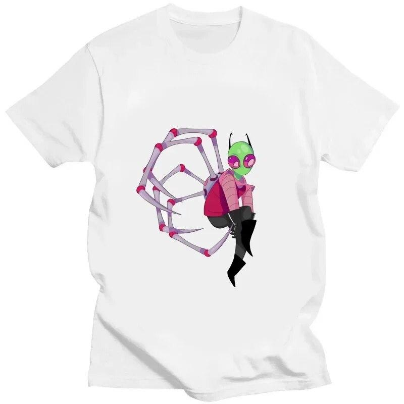 Kawaii Invader Zim Graphic TShirt Happy Hug Ready Zim Image Cute Cartoon T Shirt Unisex Women Retro T Shirt Oversized T Shirt