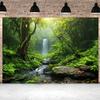1 Piece Giant Spring Themed Background - Jungle Green Forest and Waterfall Scene No Power Required