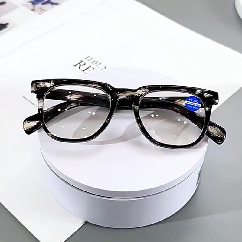 New Square Frame Reading Glasses Retro Printing Glasses Frame Men Women High-definition Presbyopia Glasses Farsighted Eyewear