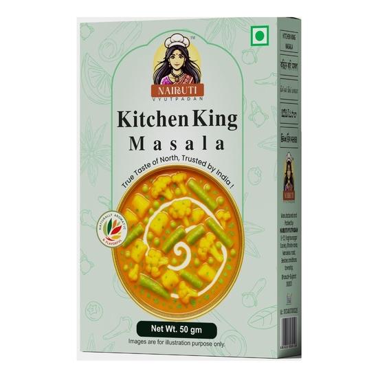 

Nairuti Vyutpadan Kitchen King Masala 50g | Rich Aromatic Spice Blend for Everyday Indian Cooking | 100% Pure Natural Masala | No Added Colors 50GM