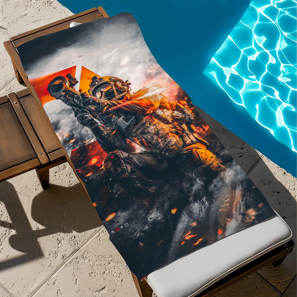 Game B-Battlefield 6 Towel Large Quick-Drying Microfiber soft Beach Towel for Travel Fitness Sauna Bathing Camping