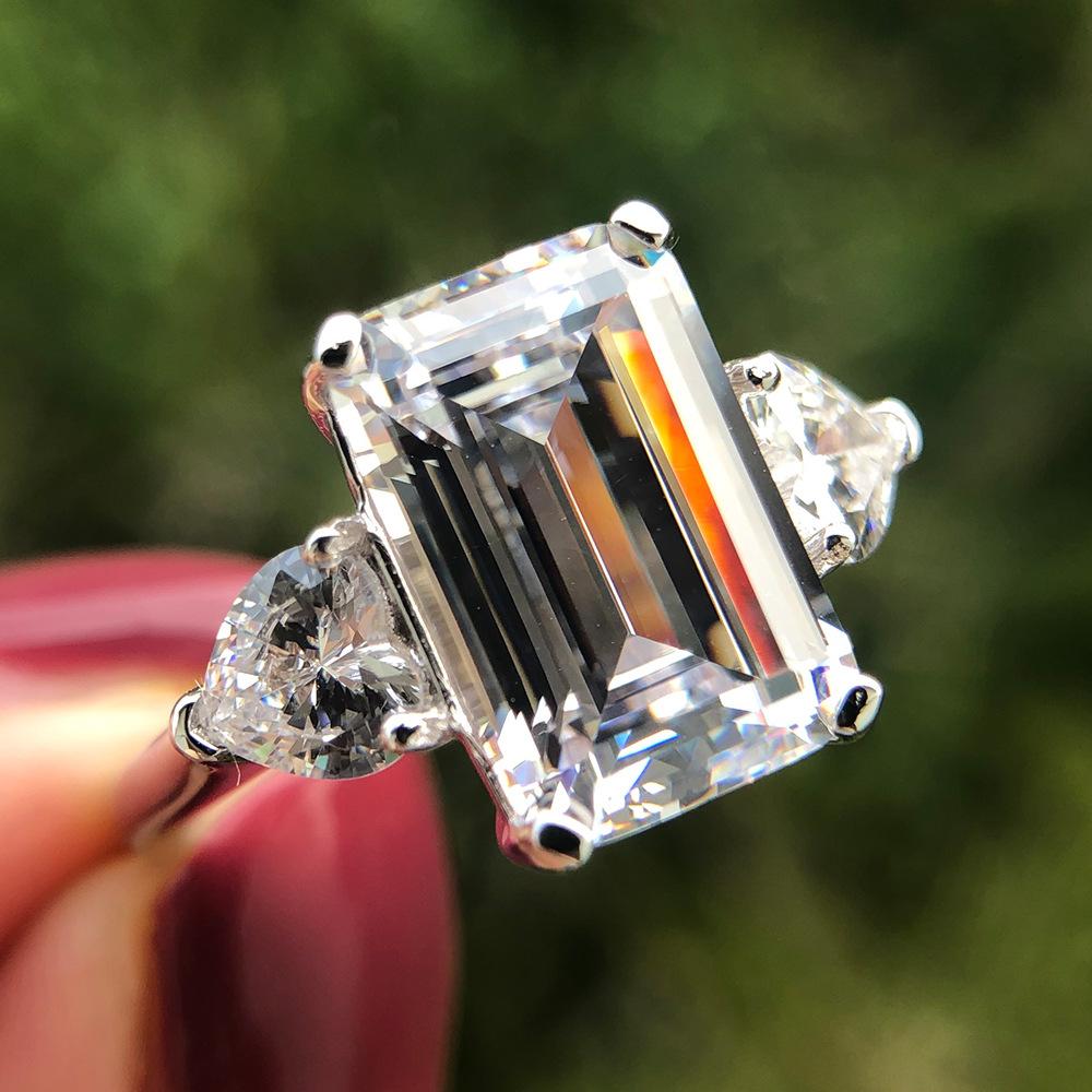 Gica Gema Heißverkaufte personalisierte Ringe 925 Sterling Silber 8 * 12mm Einzigartiges Design Romantischer edler Schmuck Hochzeitsfeiergeschenke Neuer Trend