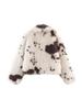 Women's Collar Long Sleeved Spotted Faux Fur Winter Coat