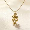 Unisex Retro Snake Stainless Steel Pendant - Non-fading Punk Style Jewelry
