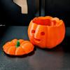LED Pumpkin Light Halloween Jack-O'-Lantern Flickering Tea Light Inside Orange Pumpkin for Mantel Fall Festival Decoration