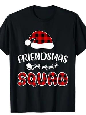 Friendsmas Squad Lustige Weihnachtsbeleuchtung Familie Passendes Pyjama T-Shirt S-3XL Q3654