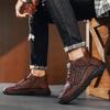 Men's High-top Casual Shoes Handmade Shoes Casual Sneakers Plus Size 39-48