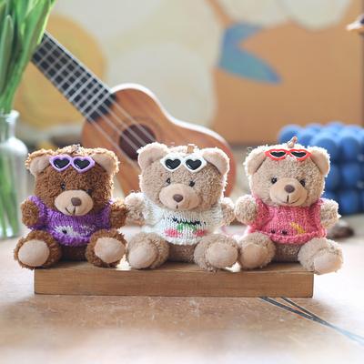 Cute Cute Sweater Bear Pendant Plush Toy Doll Cartoon Bag Hanging Keychain Rag Doll Doll