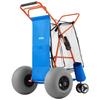 Strandkarre mit großen Rädern für Sand, 75 kg Tragfähigkeit, Robuster faltbarer Strandwagen mit 320 mm Ballonrädern, Isolierte Kühltasche, Sonnenschirm