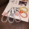 Flower Beaded Colorful Mobile Phone Charm Strap Chain Lanyard Women Girl Jewelry Phone Holder Beads Pendant