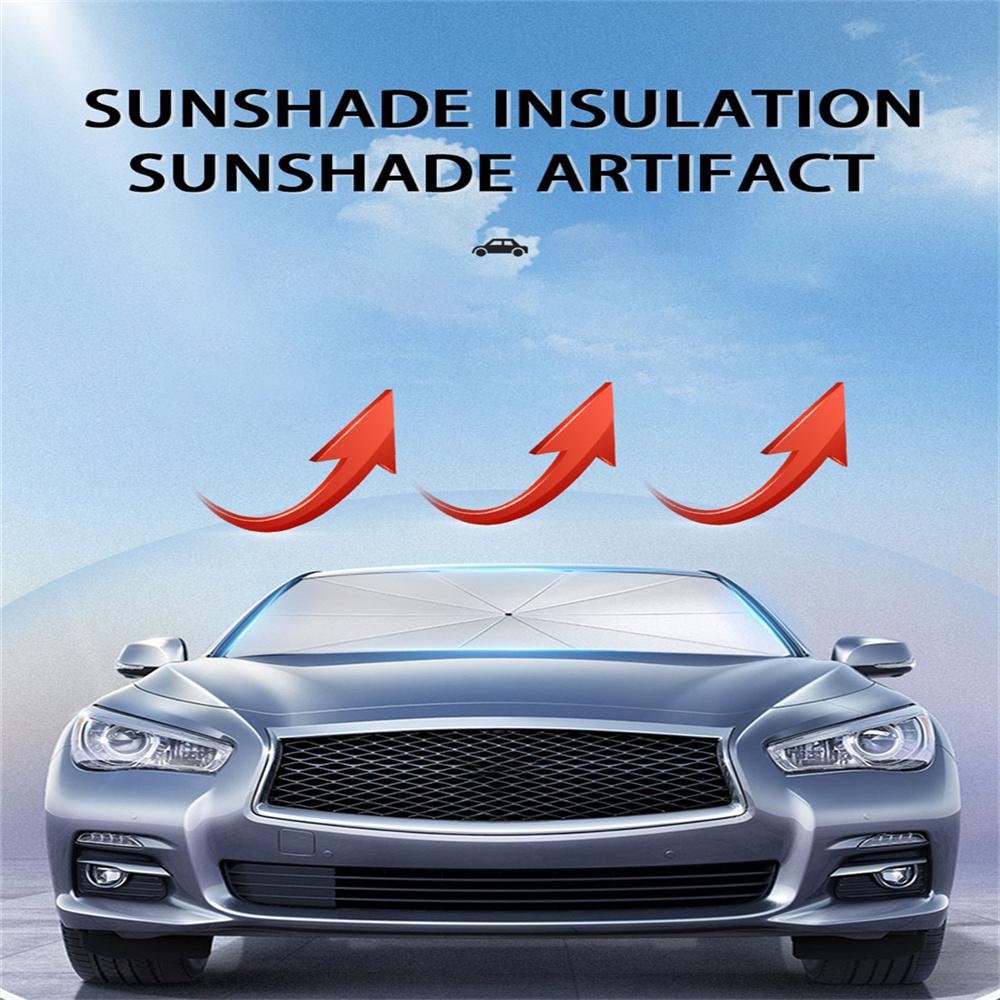 Titanium Upgraded Car Windshield Sun Shade Umbrella 7-Layer UV Blocking Sunshade