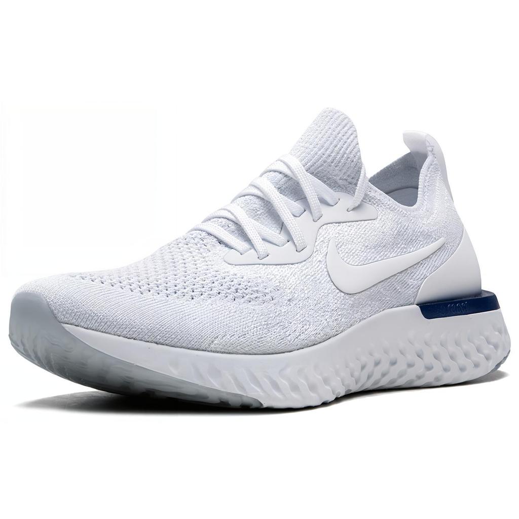 New Nike Epic React Flyknit White Racer Blue Women's AQ0070-100