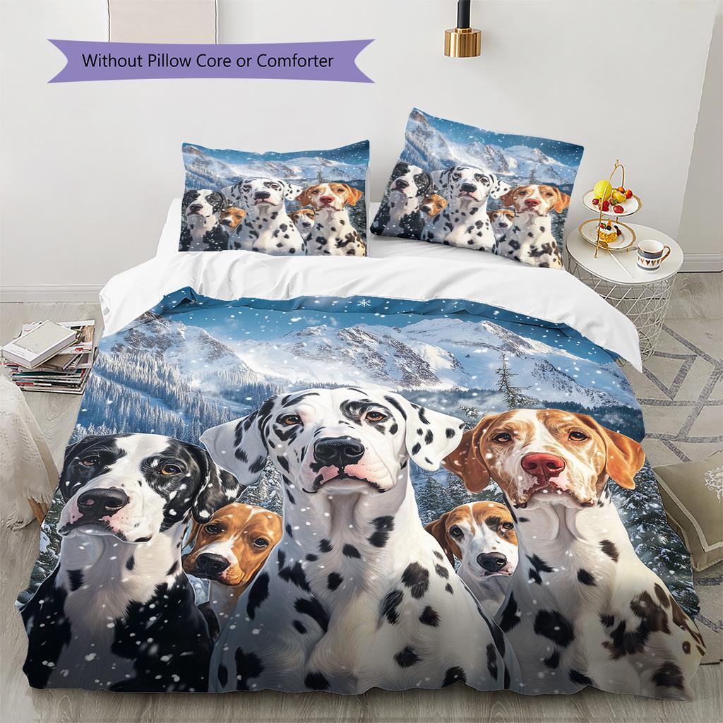 Dalmatian Pattern Bedding Home Decoration Birthday Gift (1 * duvet cover + 2 * pillowcase, without core)