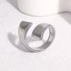 Stainless Steel Geometric Open Ring for Men Women Minimalist Glossy Thick-Line Knuckle Ring Vintage Trend Versatile Jewelry Gift