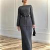 2025 Autumn Women's Round Neck Long Sleeve Knit Dress