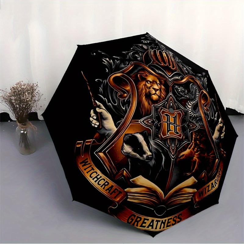1pc Hogwarts Crest Automatic Opening/closing Umbrella, Foldable Sunshade, Perfect Gift for Friends, Durable Plastic Handle y250808073