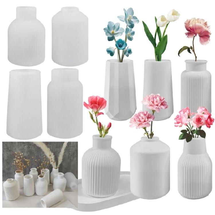 Elegant Designs Sturdy Silicone Molds for Vase Crafting Use with Resin Plaster or Concrete for Artistic Creation