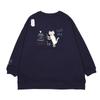 Kusguru Japan Mini Fleece Dark BK204 Women's Sweatshirt, Blue,