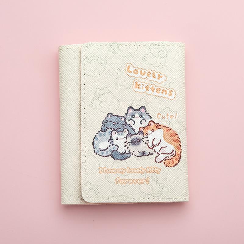 New cute cartoon change bag men's and women's zipper short multi-card wallet card bag