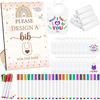 50 Pcs Baby Shower Game Supply Includes 1 Baby Shower Game Sign 25 Baby Bibs White Feeder Bibs 24 Fabric Markers
