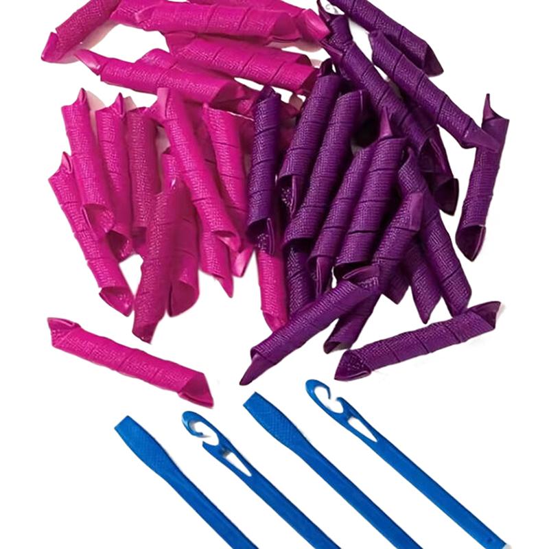 Set Bigudiuri Fără Căldură Creează Bucle Spirale Elastice Fără Deteriorare Termică Sigur Ușor de Folosit Cârlige Pentru Coafare Fără Efort Kit