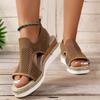 Fish Mouth Sandals Casual Hollowed Out Beach Sandals Women's Heel White