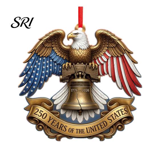 Scratch-proof Acrylic Souvenir 2D America 250th Anniversary Ornament 250 Years Patriotic Hanging Decoration 1776-2026 Commemorative Gifts for