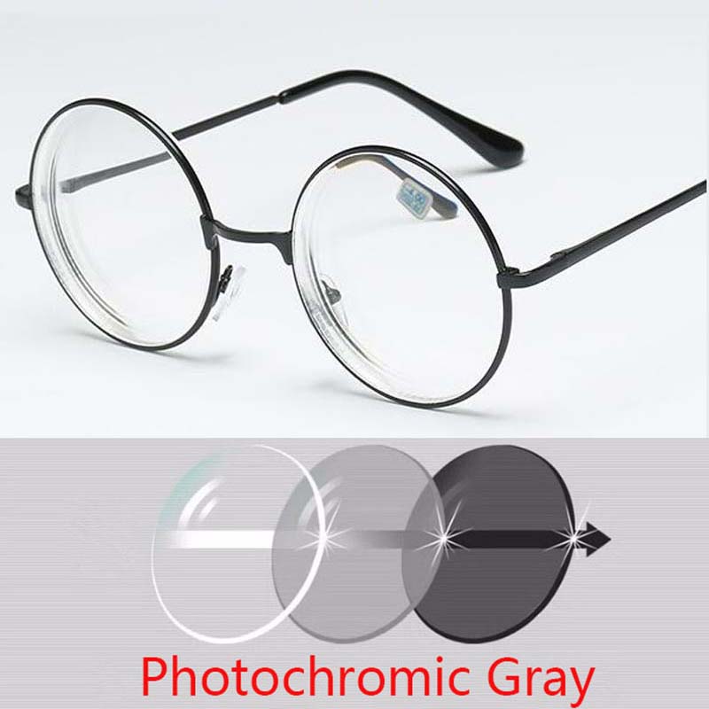 Round Glasses Woman Men Glasses Retro Myopia Optical Metal Frames Clear Lens Black Silver Gold Eyeglasses -1.0 -1.5 -2.0 To -4.0