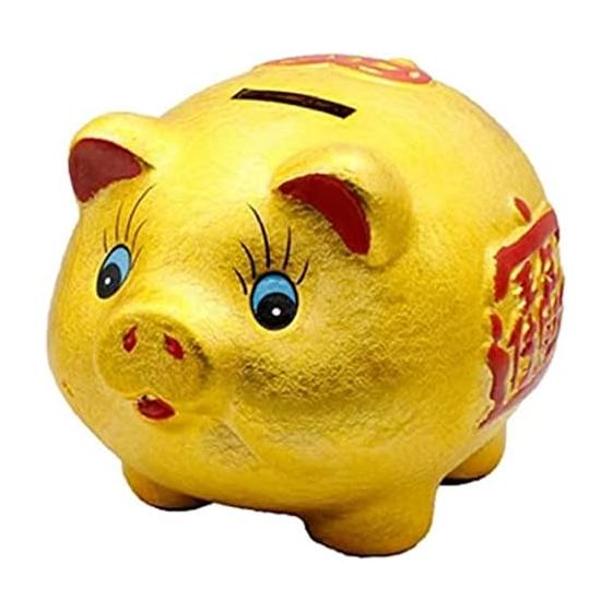Mode Dela Casa Gold Pig Piggy Bank 7 Inch Feng Shui [Business Luck] [Work Luck] [Money Luck] [Financial Luck] Feng Shui Good Luck Prayer