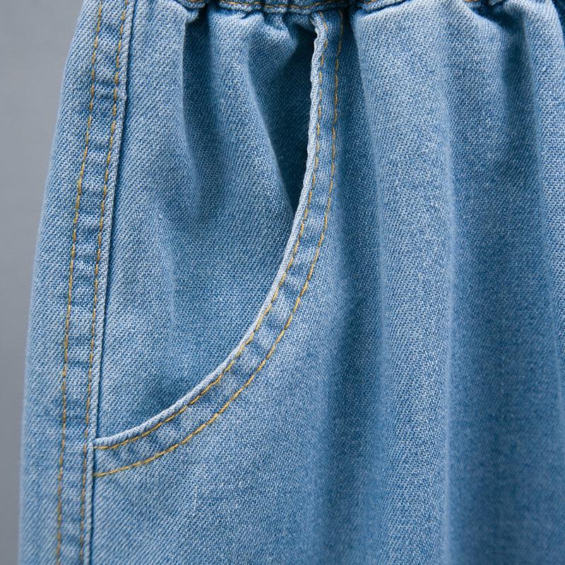 Große Größen Damen Sommer Mode Hohe Taille Denim Shorts Hose Weiter Beinte All-Match Lässige Jeansshorts