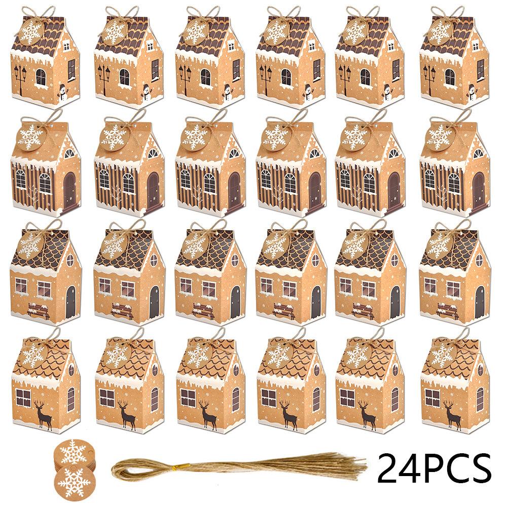 2025 DIY Advent Calendar for Filling and Filling House Set Gingerbread House 24 Colourful Folding Boxes for Decor Xmas Village