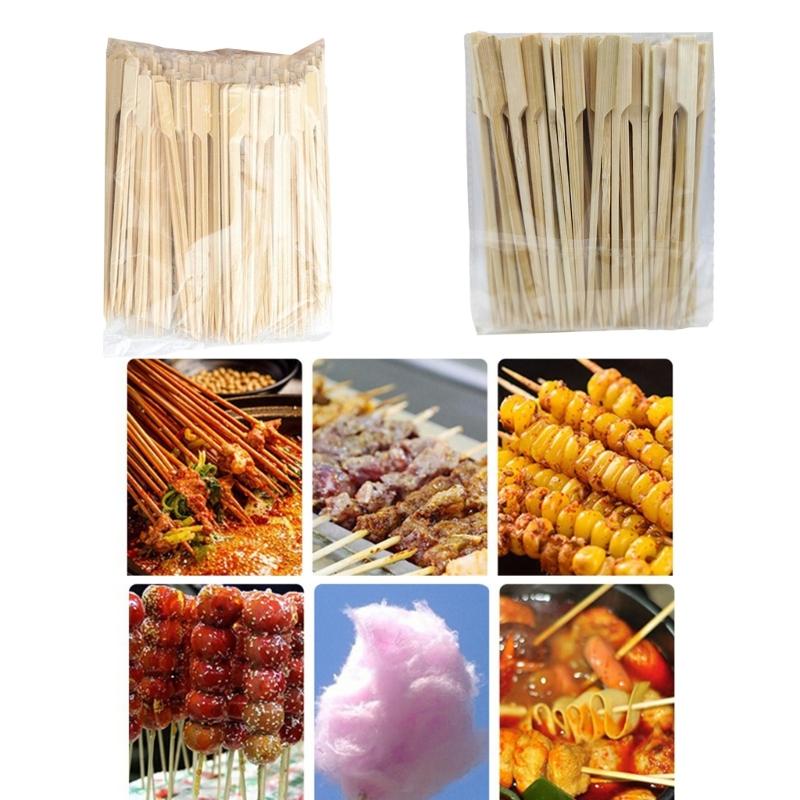Food Skewers BBQ Food Stick Wood Material Sausage Pick for Food Decorations