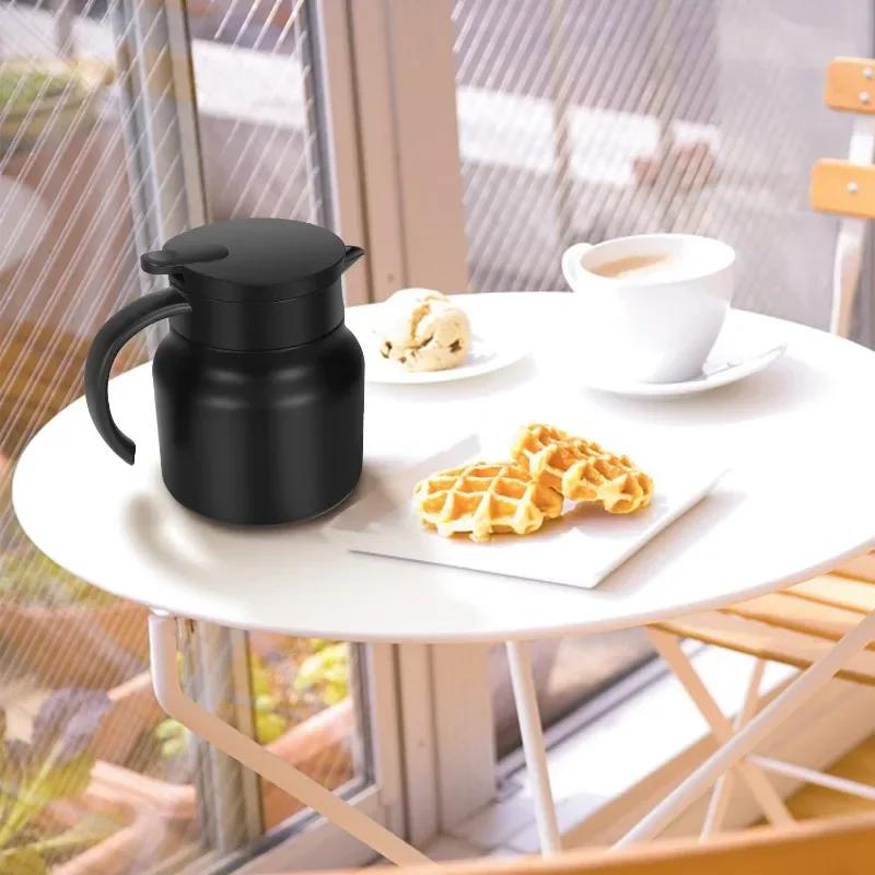 800ml Stainless Steel Teapot Leak-Proof Thermos Tea pot with Detachable Tea Filter Milk Coffee Insulation Teapot Thermos Jugs