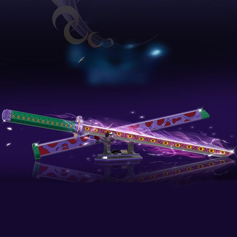 789PCS Anime Demon Slayer Kokushibo Sword Building Blocks Blade Katana Knife Assembly Weapon Brick Toys For Boy Kids Gift