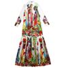 Plus Size Bohemian Long Dress Spring Summer Autumn Women Turn-down Collar Prints Long Sleeve Casual Dress