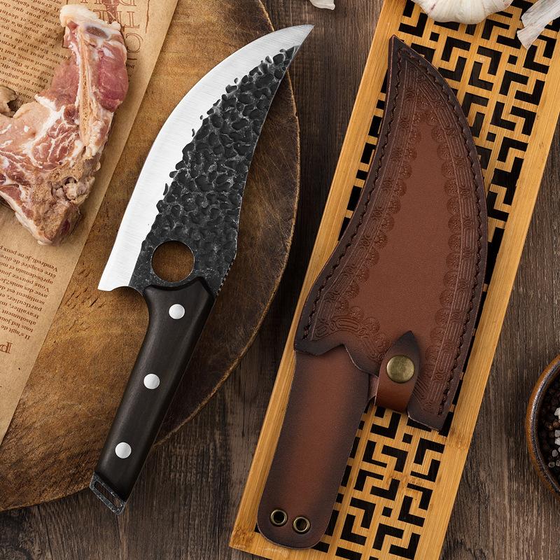 5CR15 Molybdenum Vanadium Steel Boning Knife Forged Kitchen Knife Ring Butcher Knife