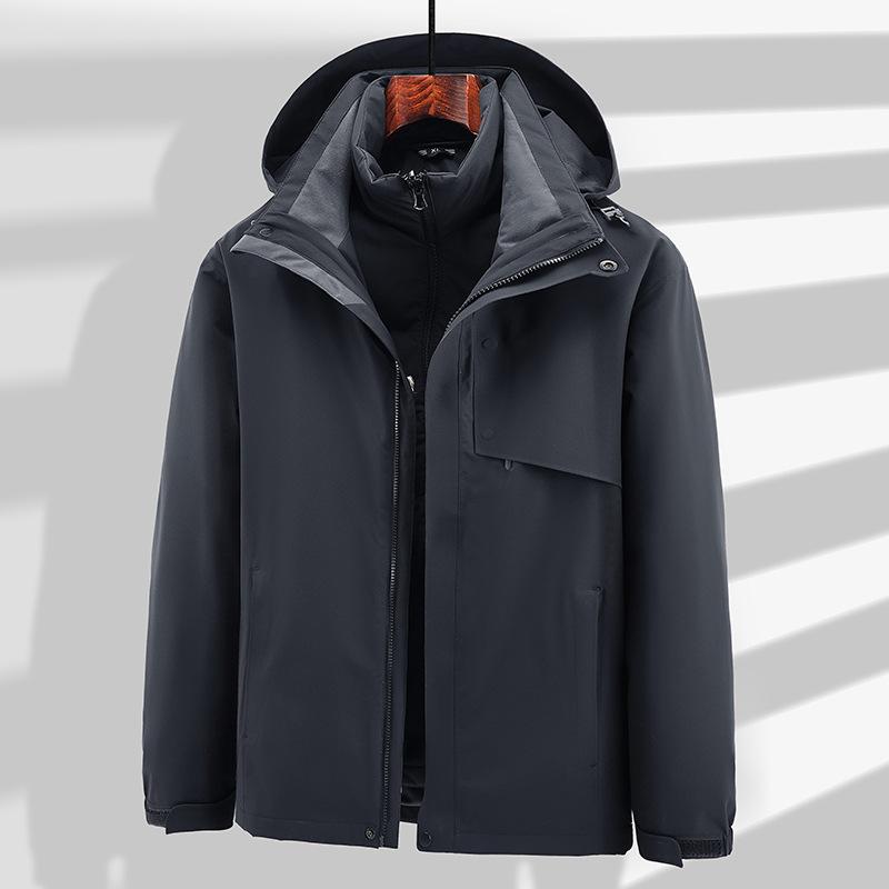 Dm Fatty Down Jacket Men's Short Thickened Winter Clothing Windproof Warmth Plus Fat Plus Size Hooded Men's Coat White Duck Down
