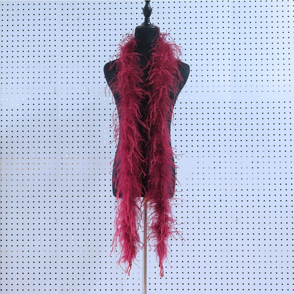 2 Metes Fluffy Ostrich Feather Boa Trim for Party Shawl Craft Ostrich Feathers Boa Wedding Dress Decoration Scarf 5/10/15/25ply