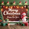 Merry Christmas Banner Gift Box Ornament Christmas Banner Happy New Year Banner Colorful Bauble For New Year Celebration Indoor