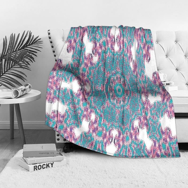 Boho Paisley Floral Print Fleece Blanket Throw Soft Cozy Bed Sofa Decorative Cushion Cover Gift