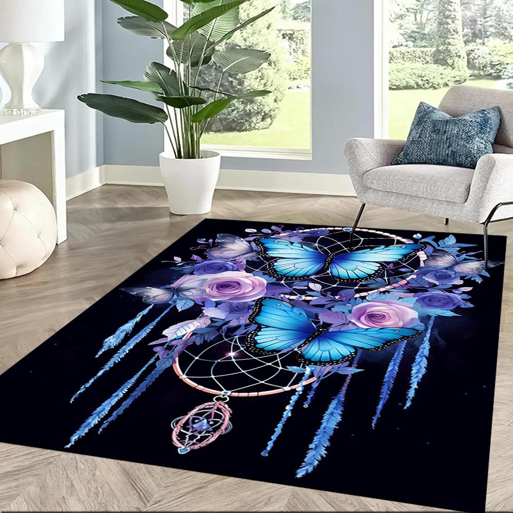 Butterfly Dream Catcher Floor Mat Design for Dining Room Balcony Entryway Dormitory Anti-slip Rug Office Home Decor Wedding Party Gift