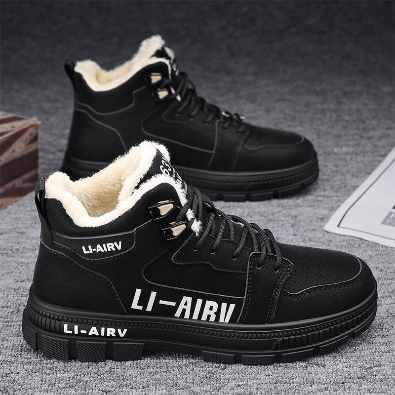 

Повседневная обувь Лоферы Повседневные кроссовки Кожа Мода Мужская Повседневная Утепленная хлопком Средней высоты Мягкая и удобная С увеличением роста 44 чёрный