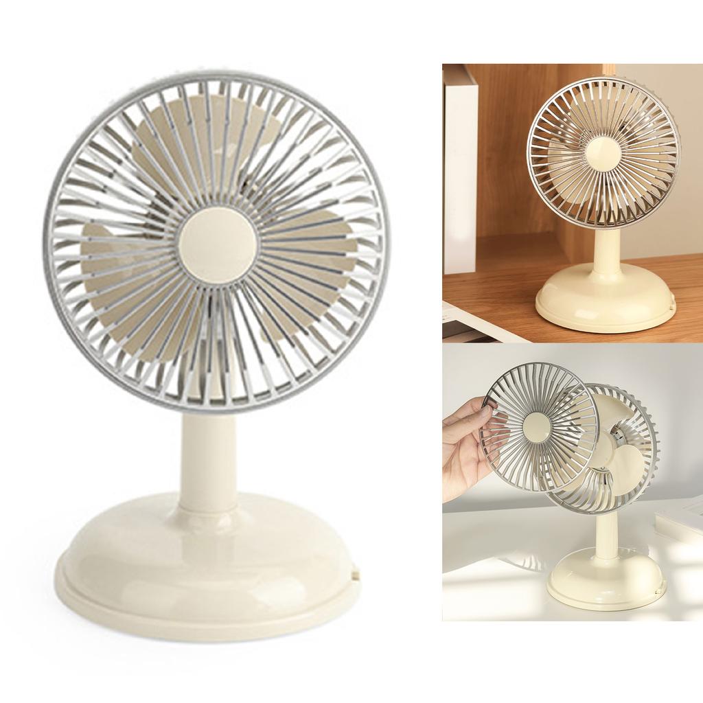 Small Electric Fan Simple Portable Vintage Pure Color USB Charging Little Fan for Summer