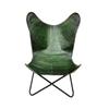 Green Leather Buffalo Vintage Butterfly Chair Folding With Rest Chair Footstool